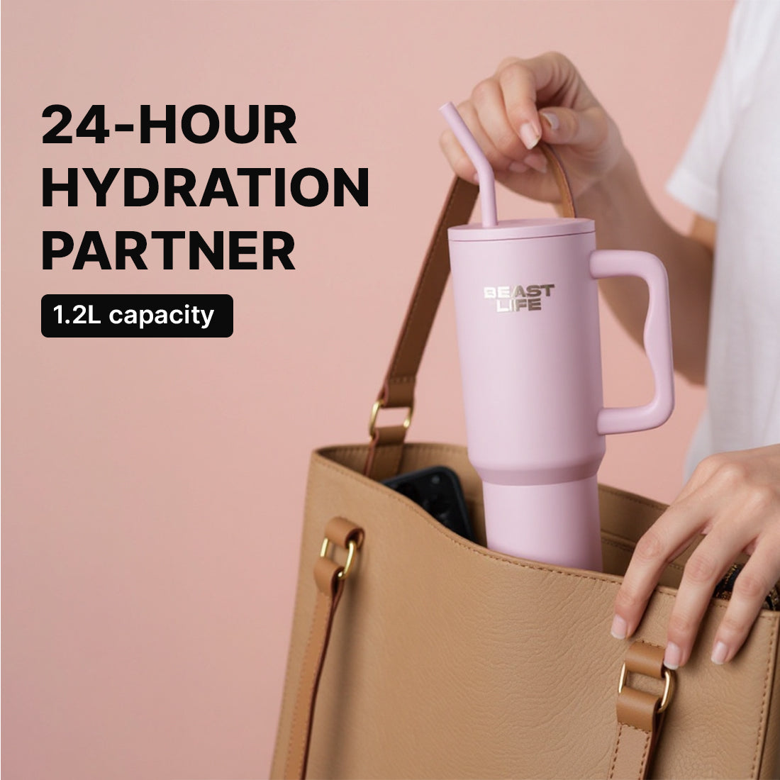Beast Life Tumbler 1.2L - Pink
