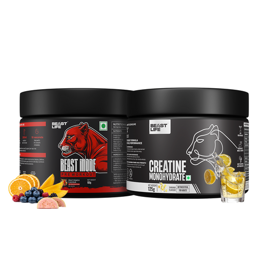 Pre Workout Fruit Punch 105g + Creatine Monohydrate Shikanji 125g