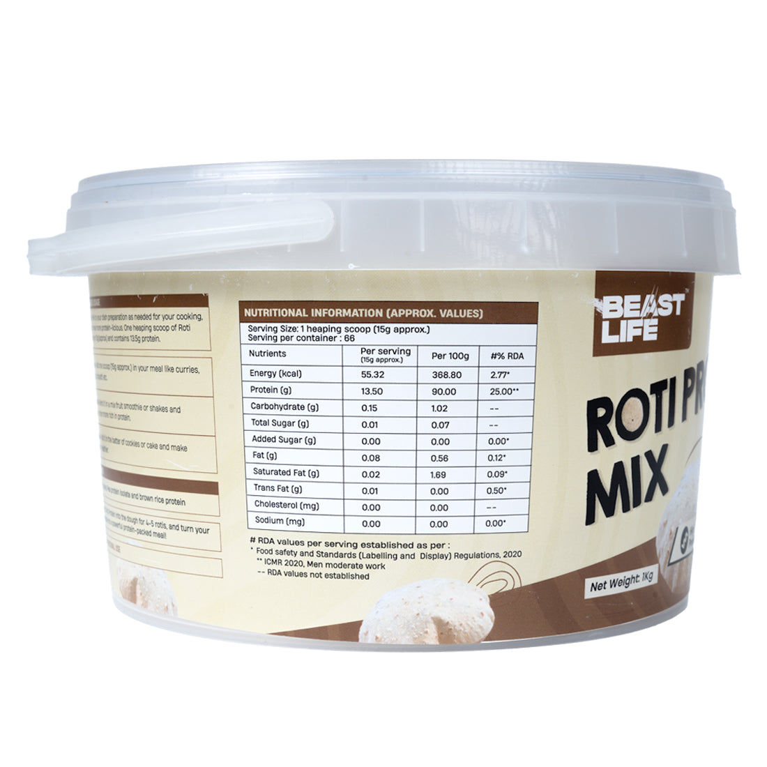 BeastLife ROTI PROTEIN 1 KG (ROTI 2.0) | 66 Servings