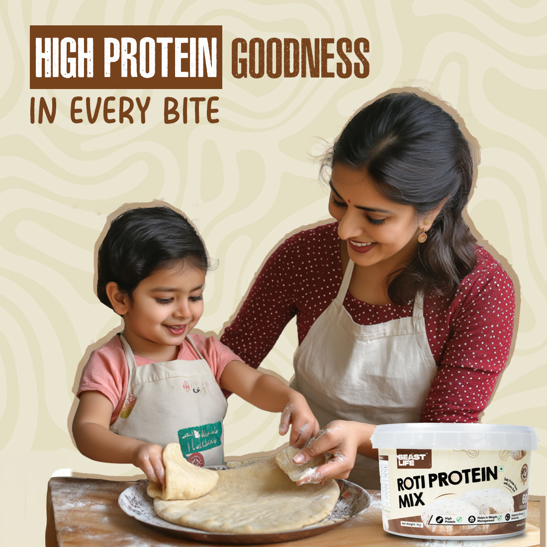 BeastLife ROTI PROTEIN MIX 1 KG (ROTI 2.0) | 66 Servings