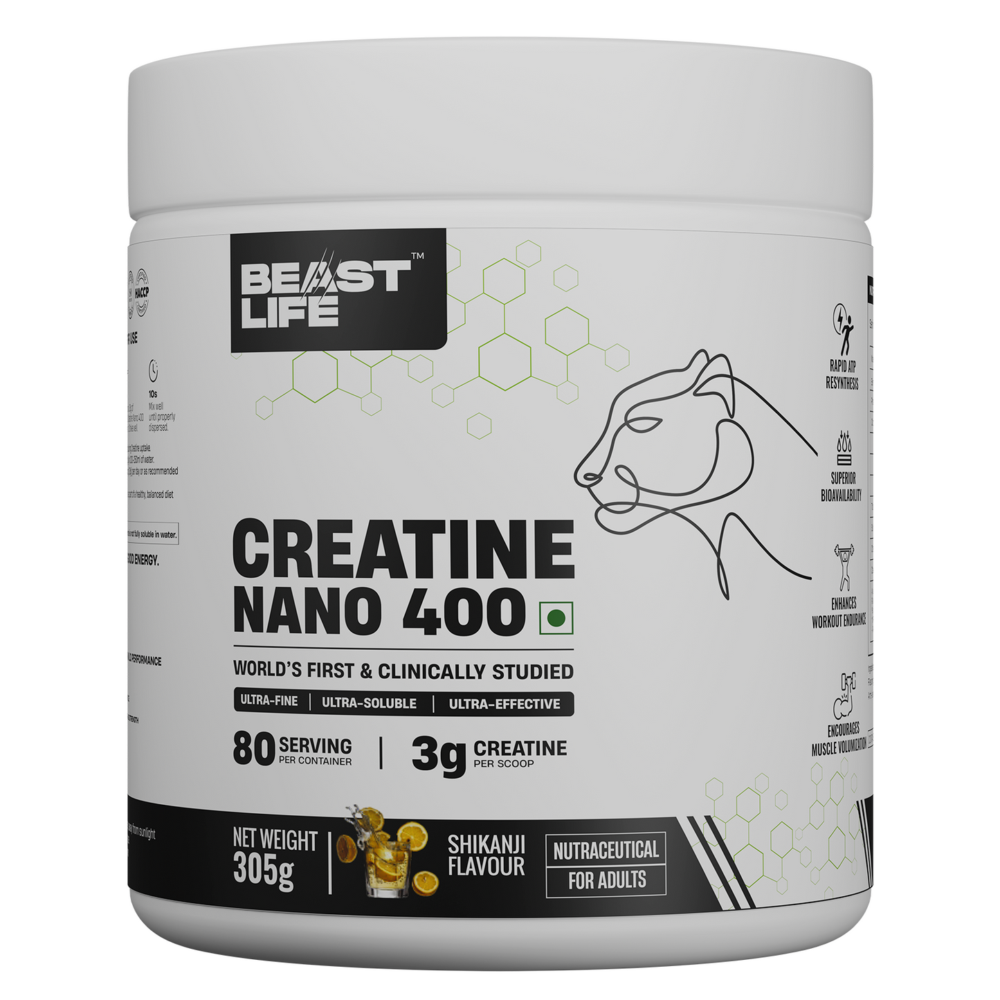 Combo pack | Creatine Nano 400 | Shikanji | 305 g + Performance Protein | Cold Coffee | 2 kg