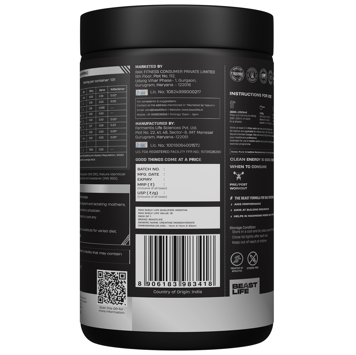 Creatine Monohydrate | Shikanji | 500 g