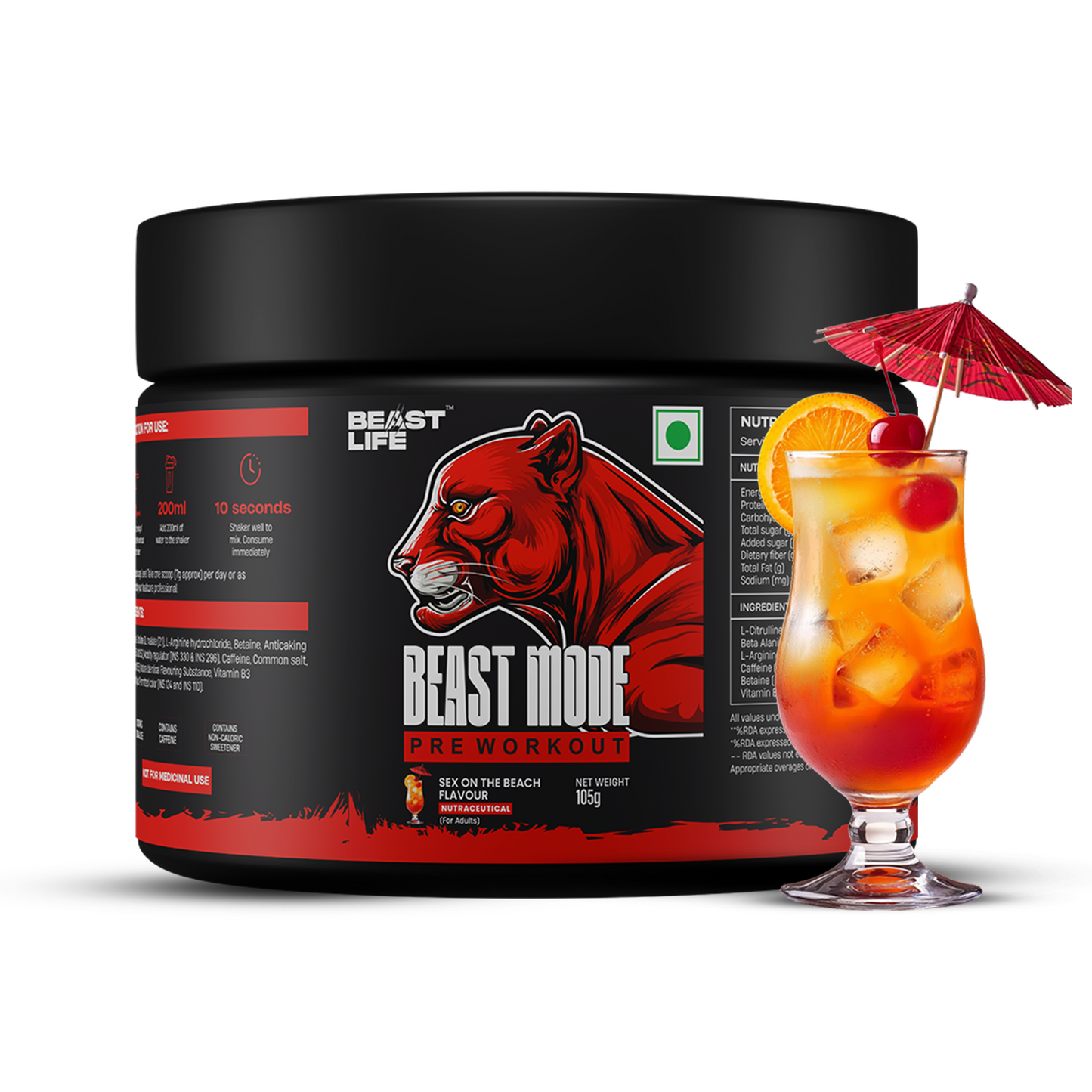 Combo pack | Creatine Nano 400 | Shikanji | 115 g + Preworkout | Sex On The Beach | 105 g