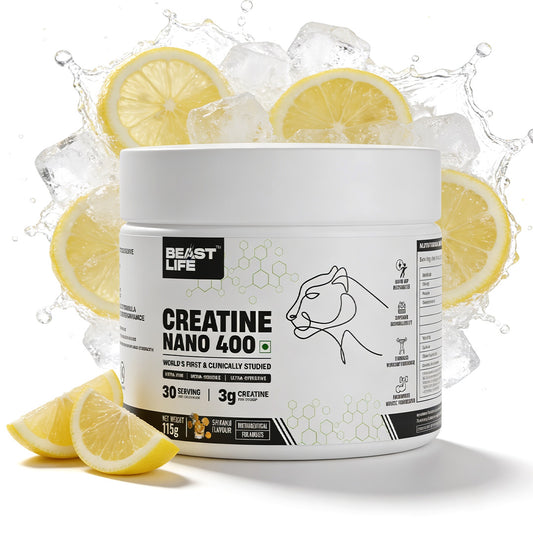 World’s First Creatine Nano 400 | Finest & Fastest Absorbing | 2X Strength | Shikanji | 115G