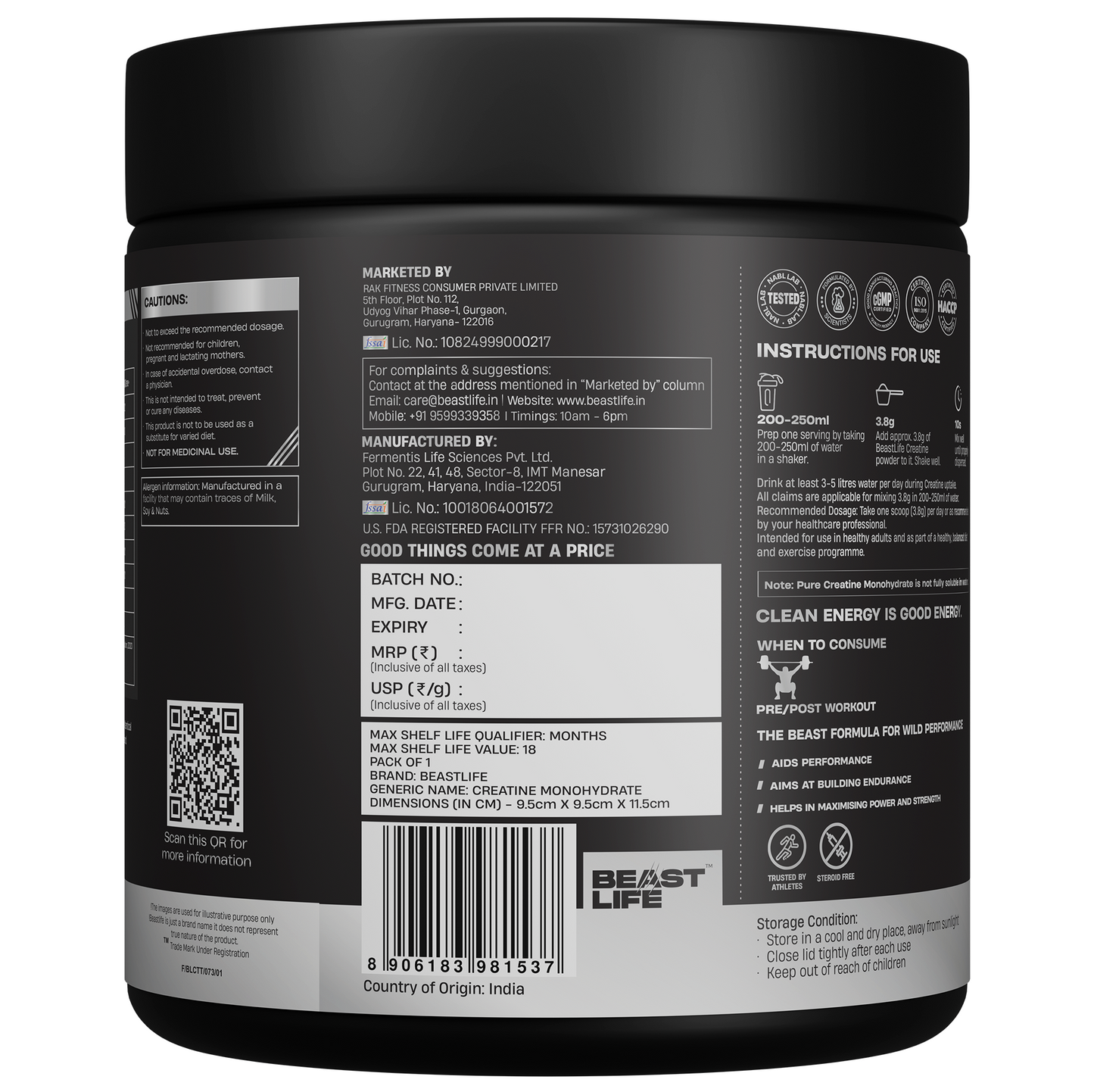 Creatine Monohydrate | Tropical Tango | 319 g