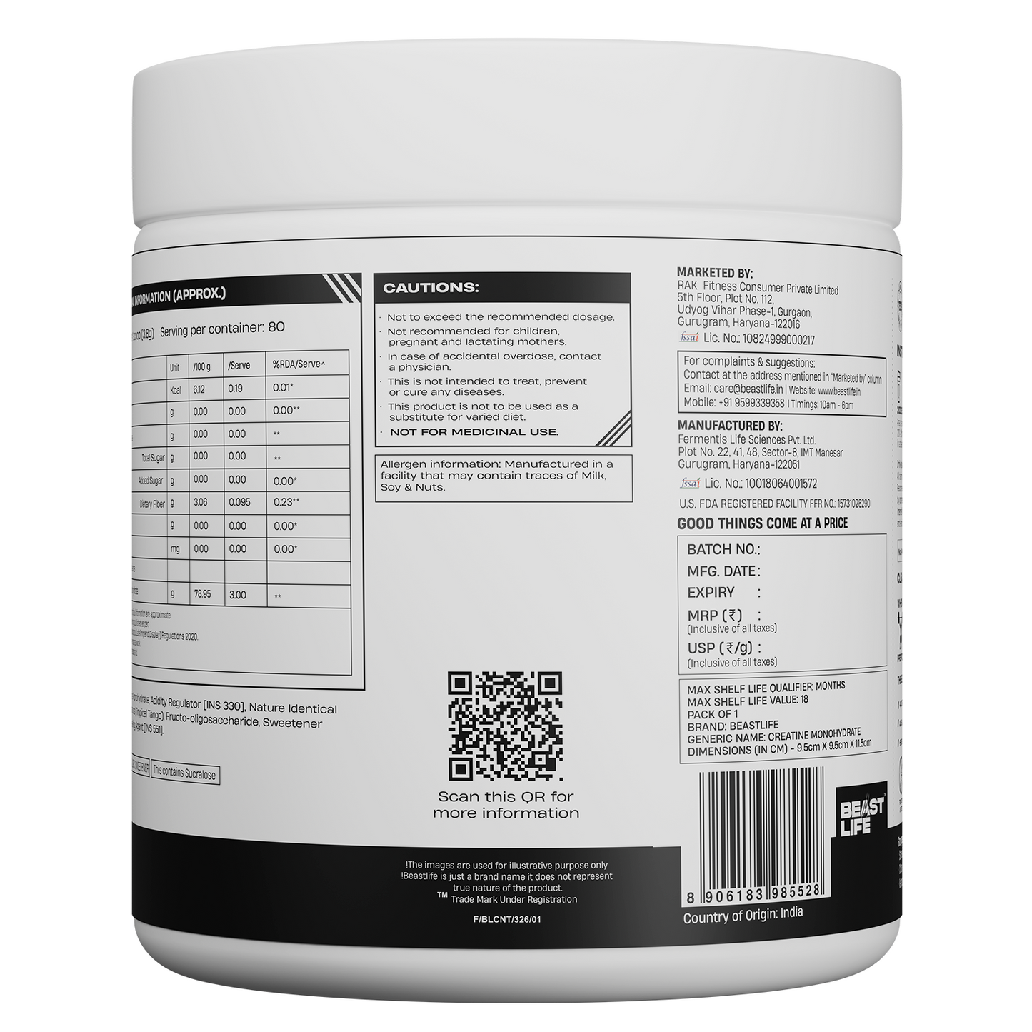 World’s First Creatine Nano 400 | Finest & Fastest Absorbing | 2X Strength | Tropical Tango | 305G