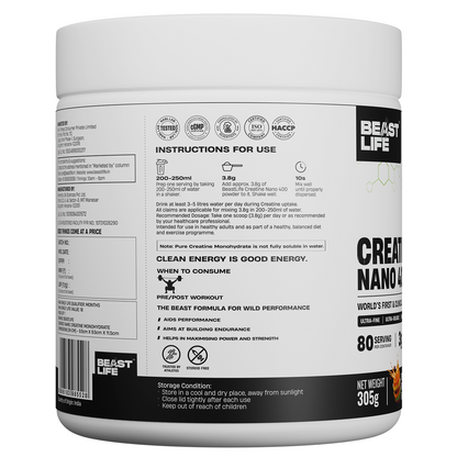 World’s First Creatine Nano 400 | Finest & Fastest Absorbing | 2X Strength | Tropical Tango | 305G