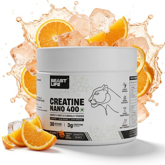 World’s First Creatine Nano 400 | Finest & Fastest Absorbing | 2X Strength | Tropical Tango | 115G
