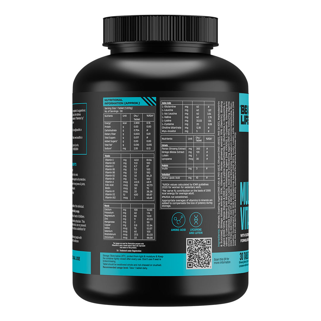 Beastlife Multivitamins with Sustained Release Technology | 90Days