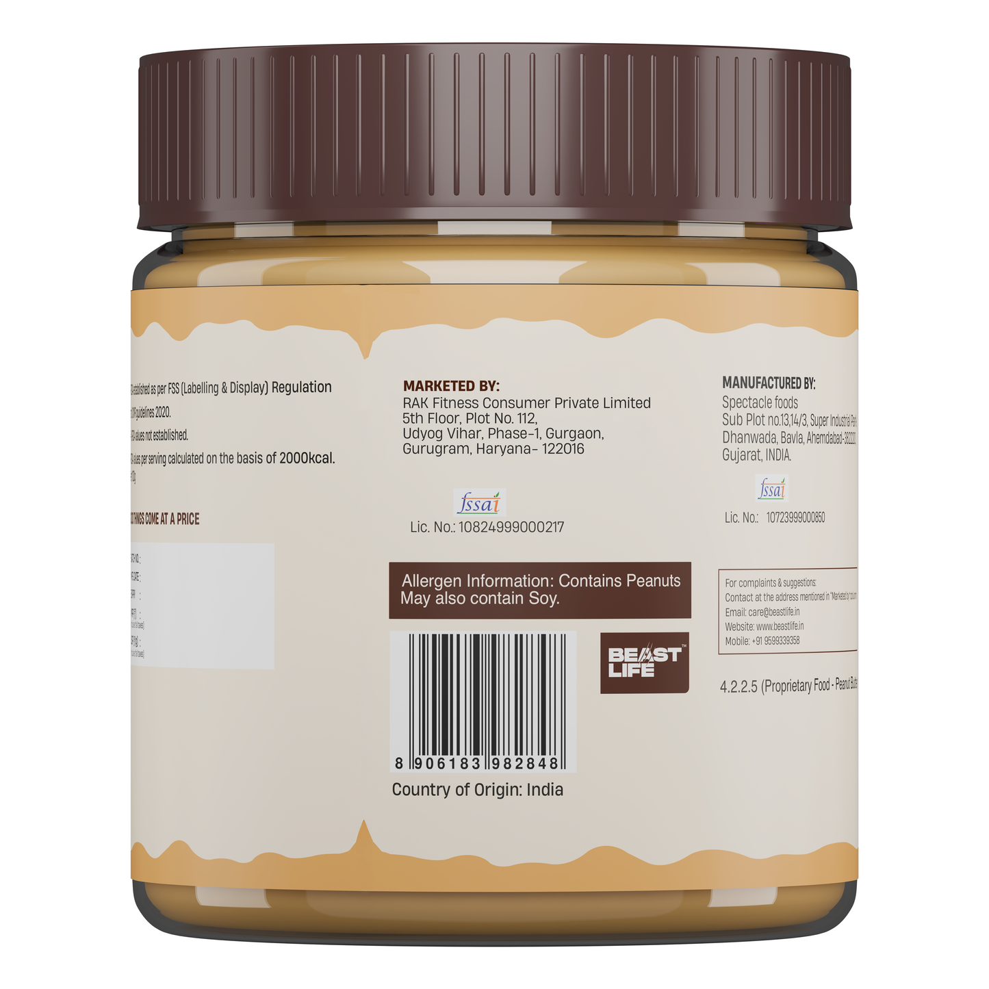 Beastlife Peanut Butter Crunchy Coconut 350g