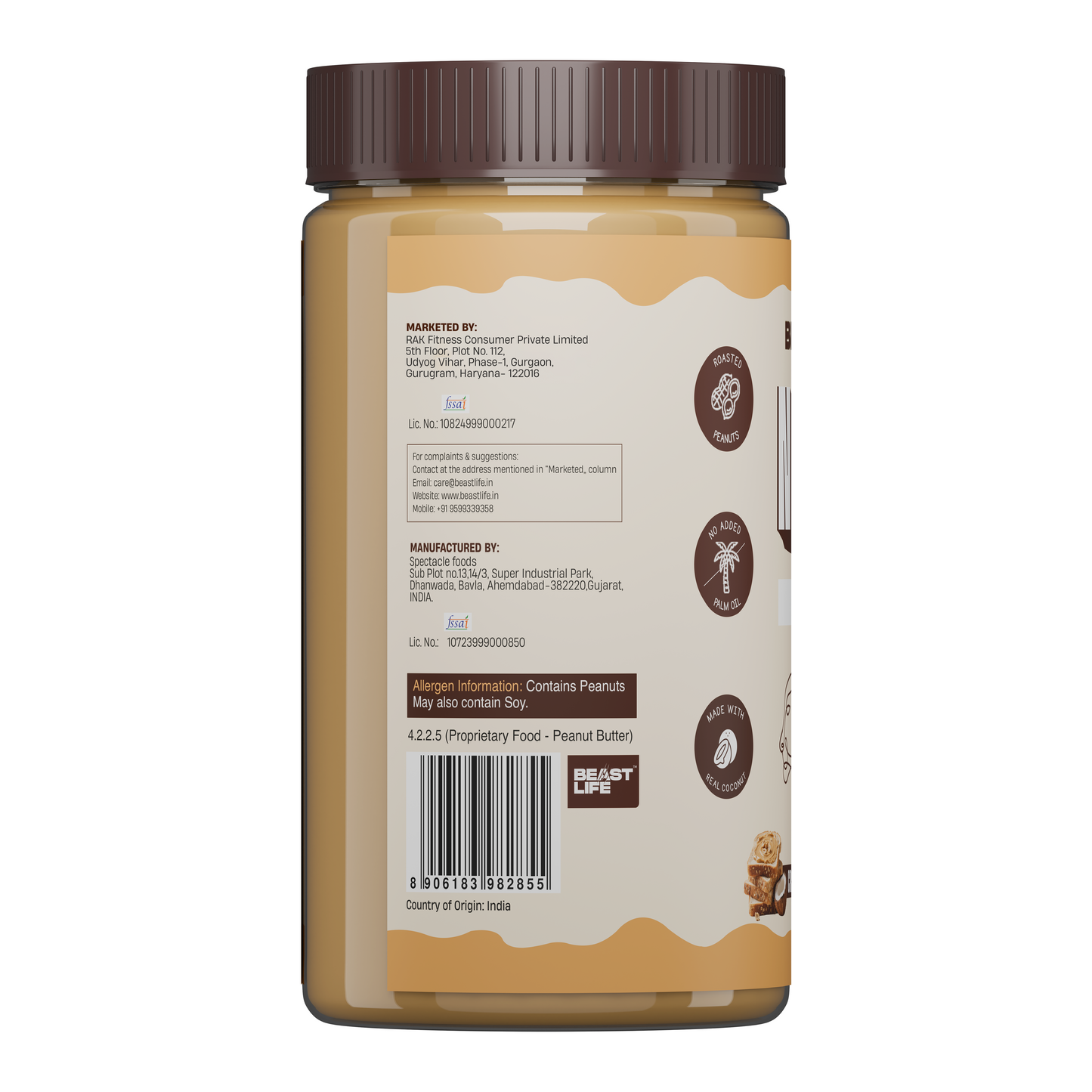 Beastlife Peanut Butter Crunchy Coconut 800g