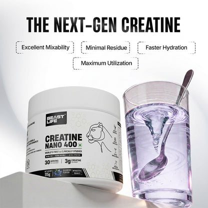 World’s First Creatine Nano 400 | Finest & Fastest Absorbing | 2X Strength | Blueberry | 115G