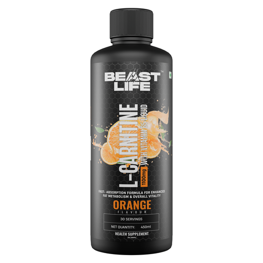 BeastLife L-Carnitine with Vitamin B5 (Orange, 450ml) | 1100mg L- Carnitine