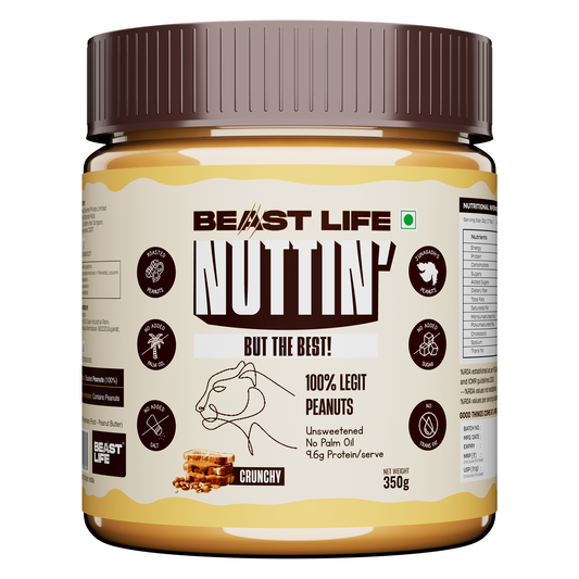 Natural Peanut Butter Crunchy (100% Peanuts, No Palm oil)  | 350gm