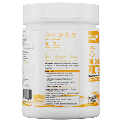 Pre-Digested Hydrolyzed Pea Protein Mango flavour 500g