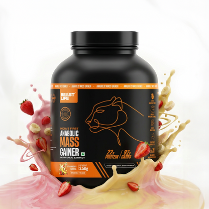Anabolic Mass Gainer with Ultrasorb Tech | No Maltodextrin | Strawberry Banana | 2.5 kg