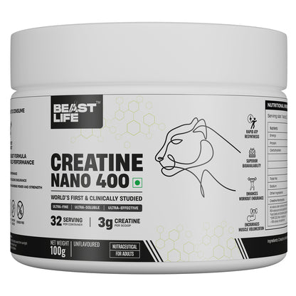 Combo pack | Creatine Nano 400 | Unflavoured | 100 g + Performance Protein | Cold Coffee | 1 kg