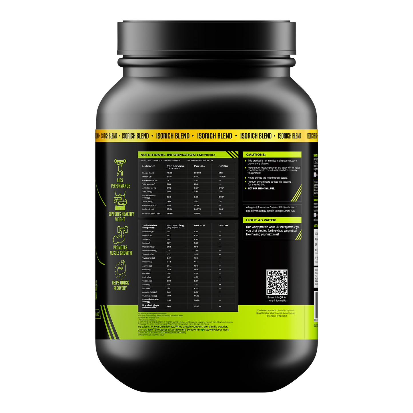 Vanilla Isorich Blend Whey Protein with Ultrasorb Tech | 924G