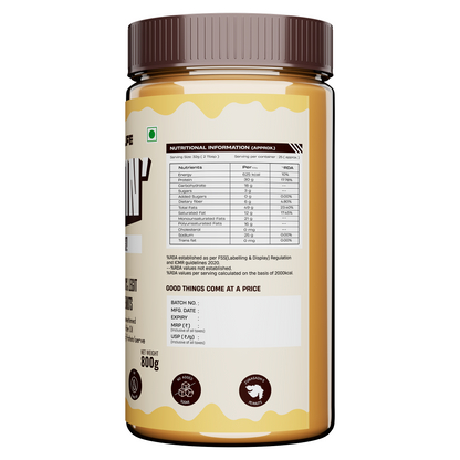 Natural Peanut Butter Crunchy (100% Peanuts, No Palm oil) | 800gm