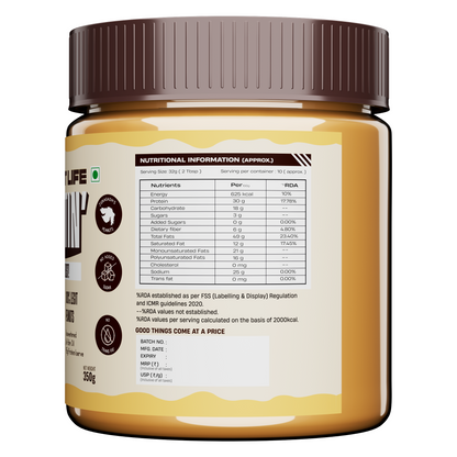 Natural Peanut Butter Crunchy (100% Peanuts, No Palm oil)  | 350gm