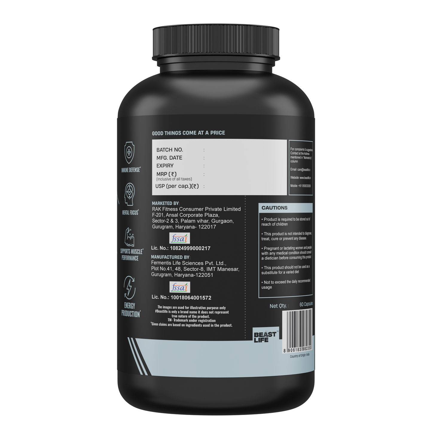 Liposomal ZMA+ | Zinc, Magnesium Complex with Vitamin B6 60N