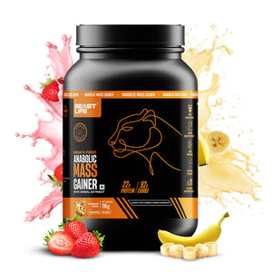 Anabolic Mass Gainer with Ultrasorb Tech (No Maltodextrin) Strawberry Banana | 1kg