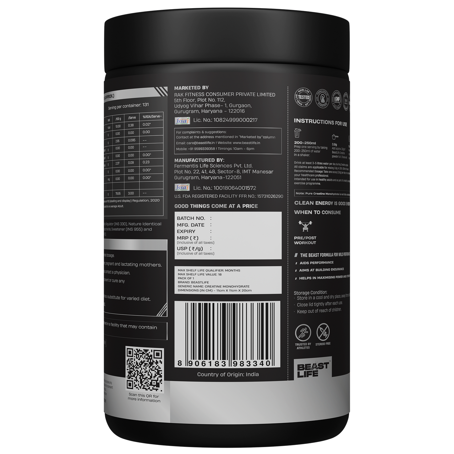 Creatine Monohydrate | Tropical Tango | 500 g